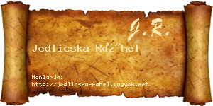Jedlicska Ráhel névjegykártya